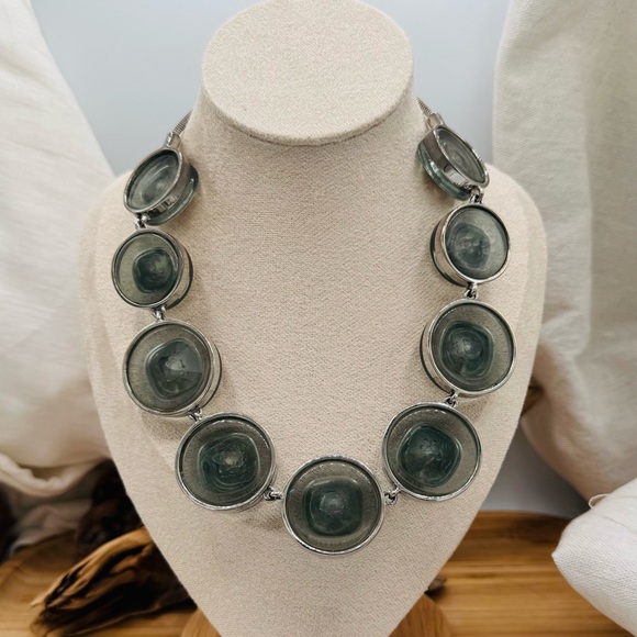 Kenneth Cole Black & Rhinestone Statement Necklace - Picture 4 of 4